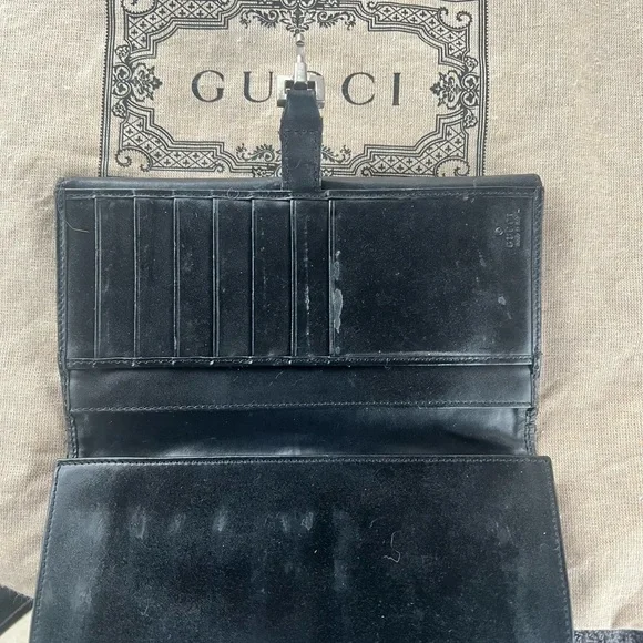Gucci rare Jackie Piston Lock Long Wallet - Picture 8 of 16